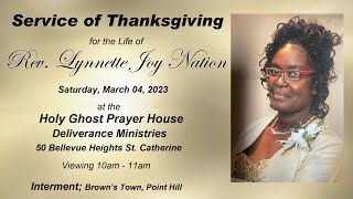 Thanksgiving Service for Rev. Lynnette Joy Nation