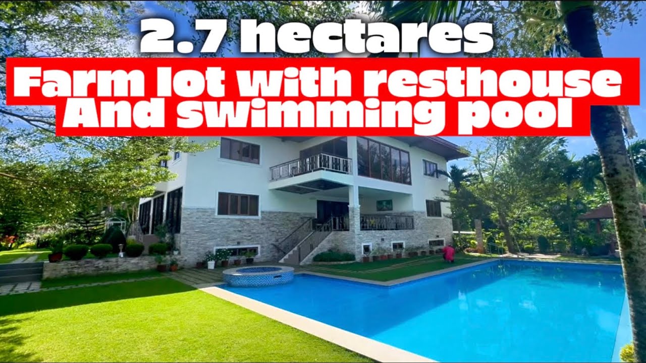 L-671-26 Private farm resort 2.7 hectares |resthouse, swimming pool, fruit trees, overlooking view