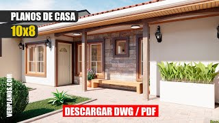 Hermoso Planos de Casa #3 Dormitorios #2 Baños (DWG / PDF)