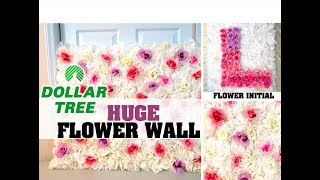 DIY Dollar Tree Huge Flower Wall or Flower Initial  Under $20