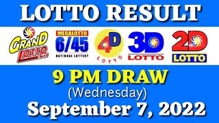 9pm draw l Lotto Result l September 7, 2022(Wednesday)