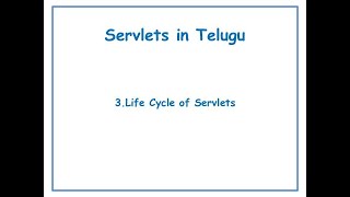 Life Cycle of Servlet|| Servlets in Telugu Lecture-3