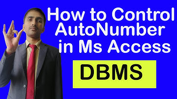 How to control autonumber in ms access Generate automatic number accoding to your wish in ms access