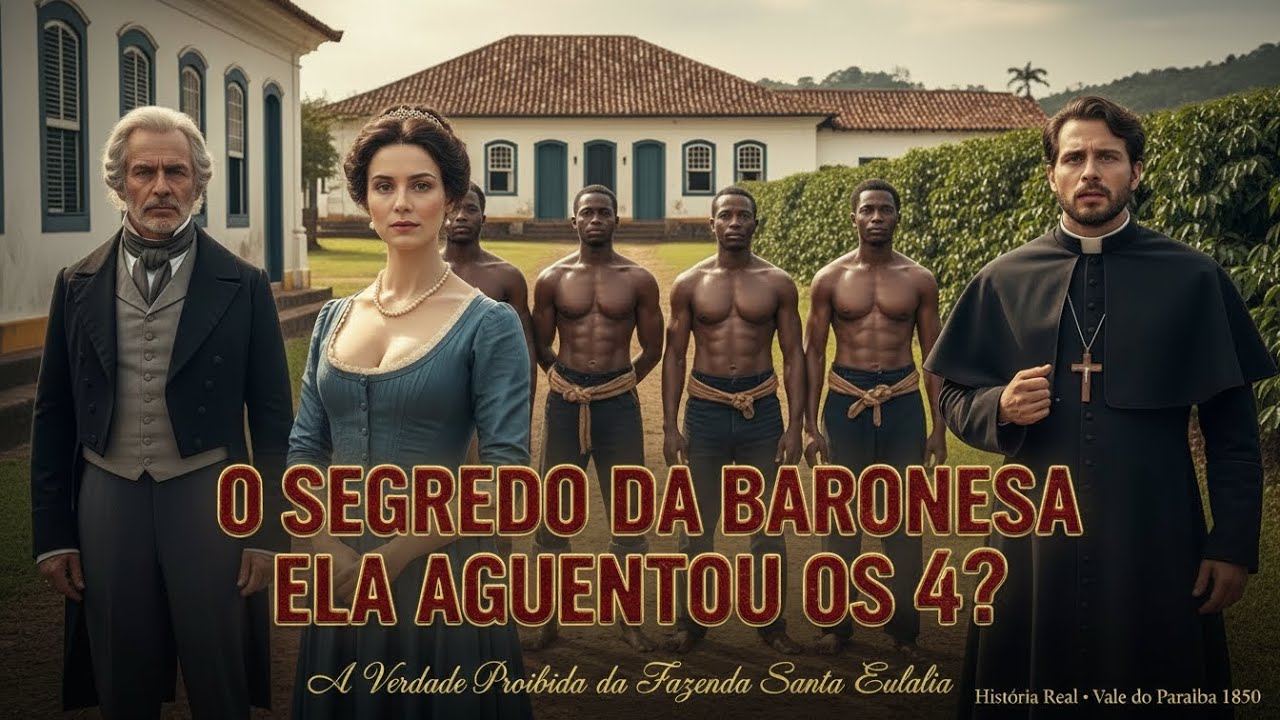 O Padre  Descobriu Barão Inrustido Vendo a Baronesa  ser 'Possuída' por 4 Escravos