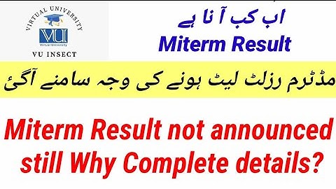 VU Midterm result announced spring 2022 #vuinsect