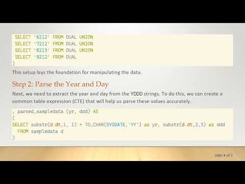 Converting YDDD Date Format into Readable Dates in Oracle SQL