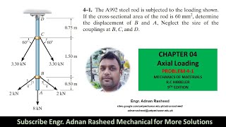 4-1 Determine displacement of B and A | Axial Loading | Mechanics of Materials by R.C Hibbeler Net Worth