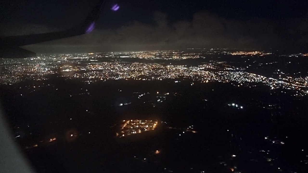 Pouso no AEROPORTO DE RECIFE à noite | Vôo 4250 da Azul