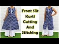 Front Slit Kurti Cutting And Stitching | English Subtitles | Stitch By Stitch