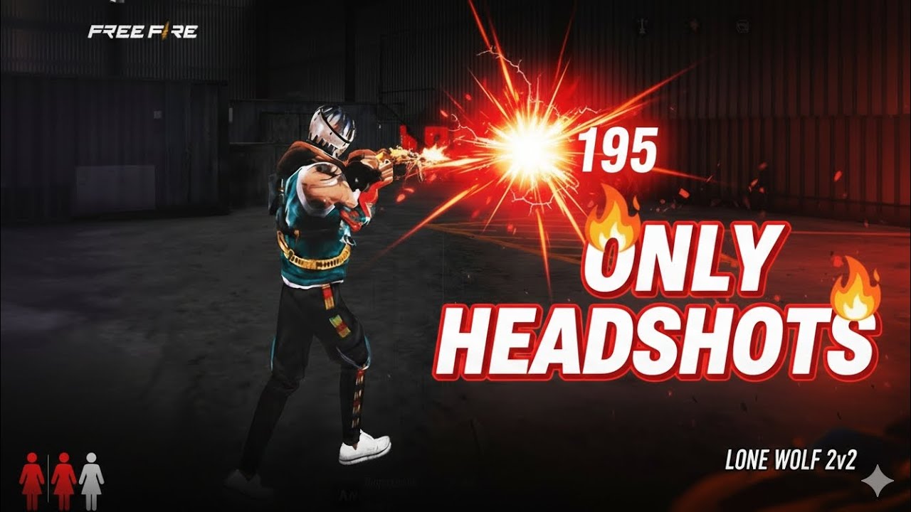 ONLY HEADSHOTS 🔥 Lone Wolf 2v2 | Free Fire Aim God Gameplay