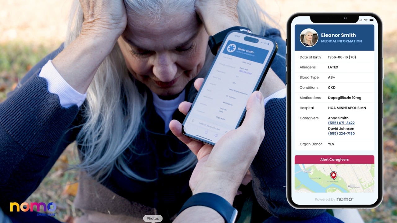 Critical Health Info Ready Instantly | Nomo Smart Care Smart Medical ID Bracelet