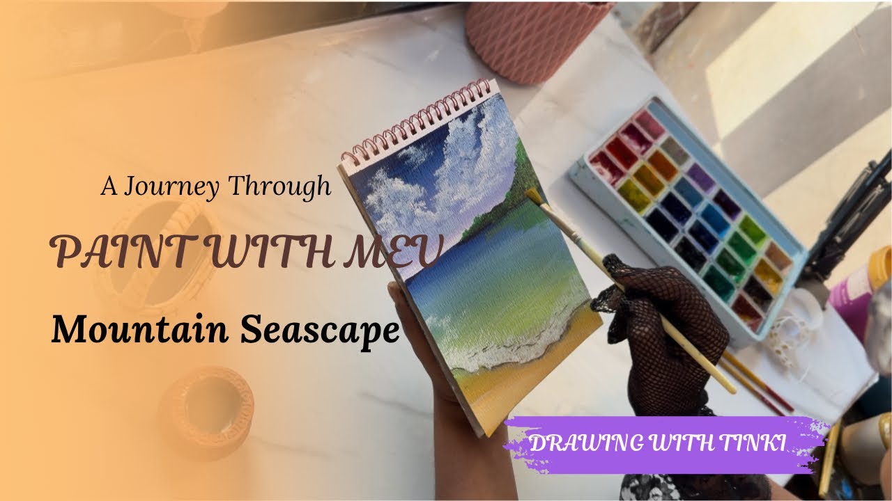 Painting A Tropical Beach / Ocean Painting /  Sunset Seascape painting 