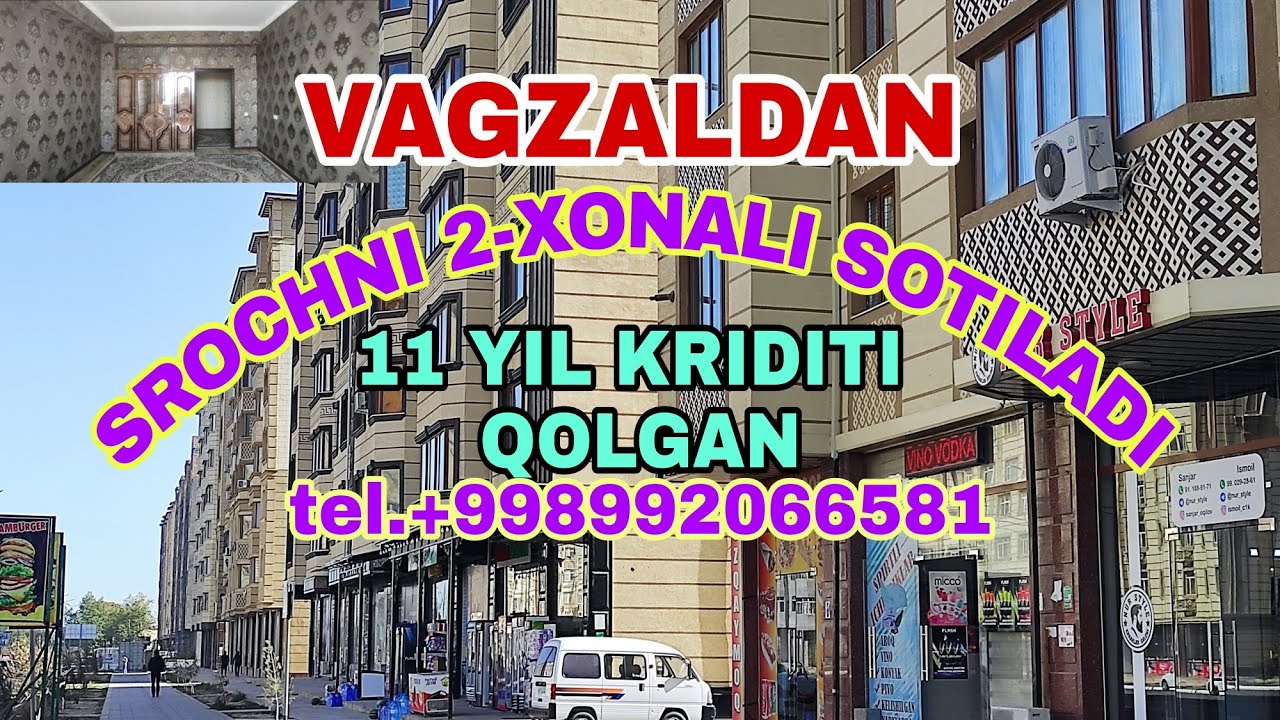VAGZALDAN SROCHNI 2 XONALI SOTILADI ARZON NARXIDA ☎️+998992066581 ADHAM UZ