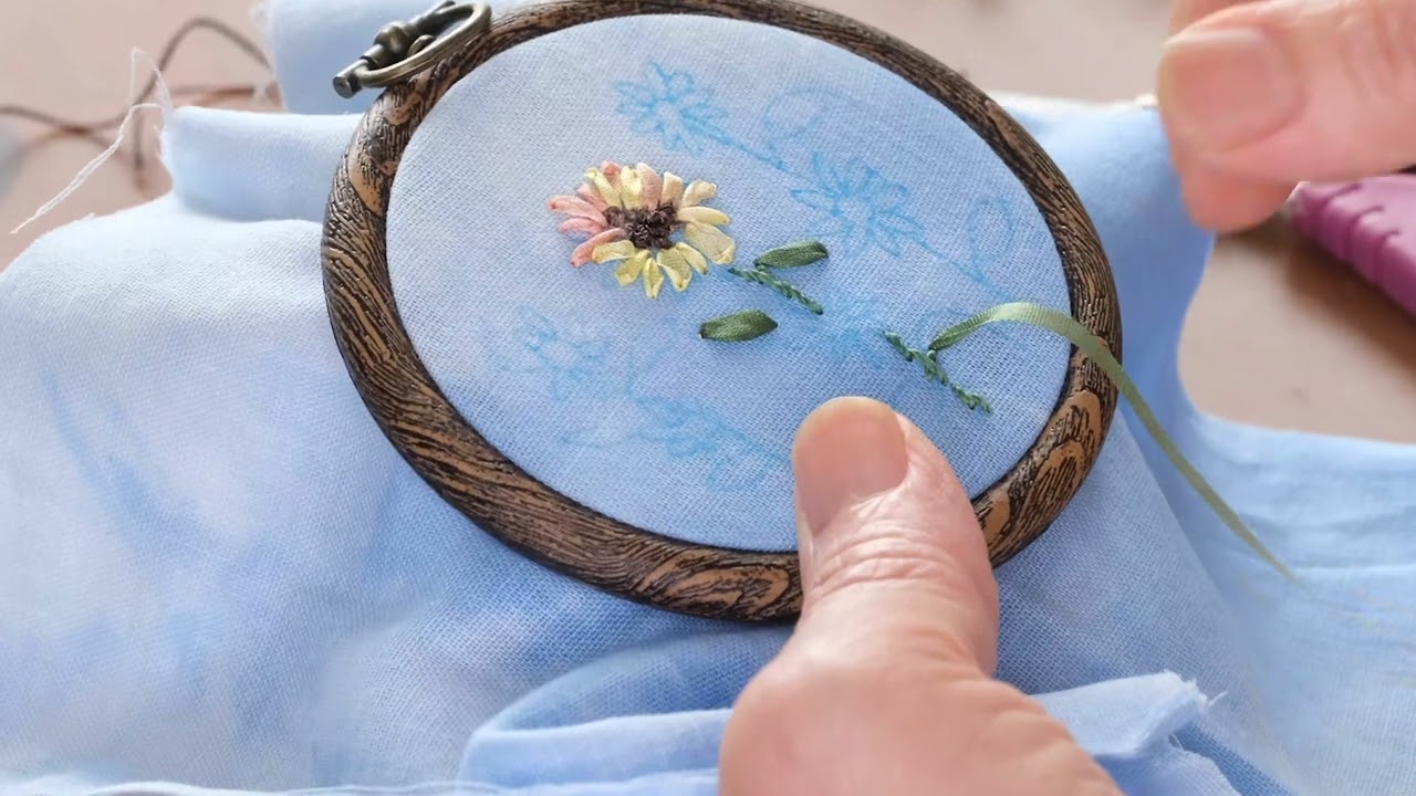 Art Fiber Endo【とても簡単】ミモザの花刺繍の制作キット Mimosa embroidery kit - YouTube