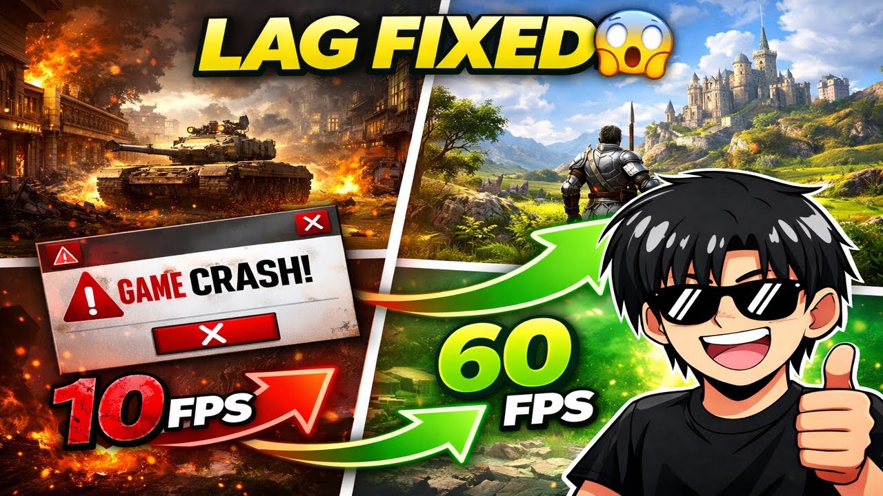 How to Fix Lag, Stutter & Crash in PC Games (2026) | Low End PC Fix 😭➡️🔥