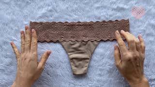 Calcinha Sem Costura Fio Dental Corte A Laser Lateral Em Renda - Fio Renda Soft Gum Giulia Taffner