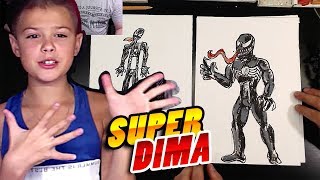 Как нарисовать ВЕНОМ из Человека-паука / Супер Дима Как нарисовать ВЕНОМ из Человека-паука / Супер Дима