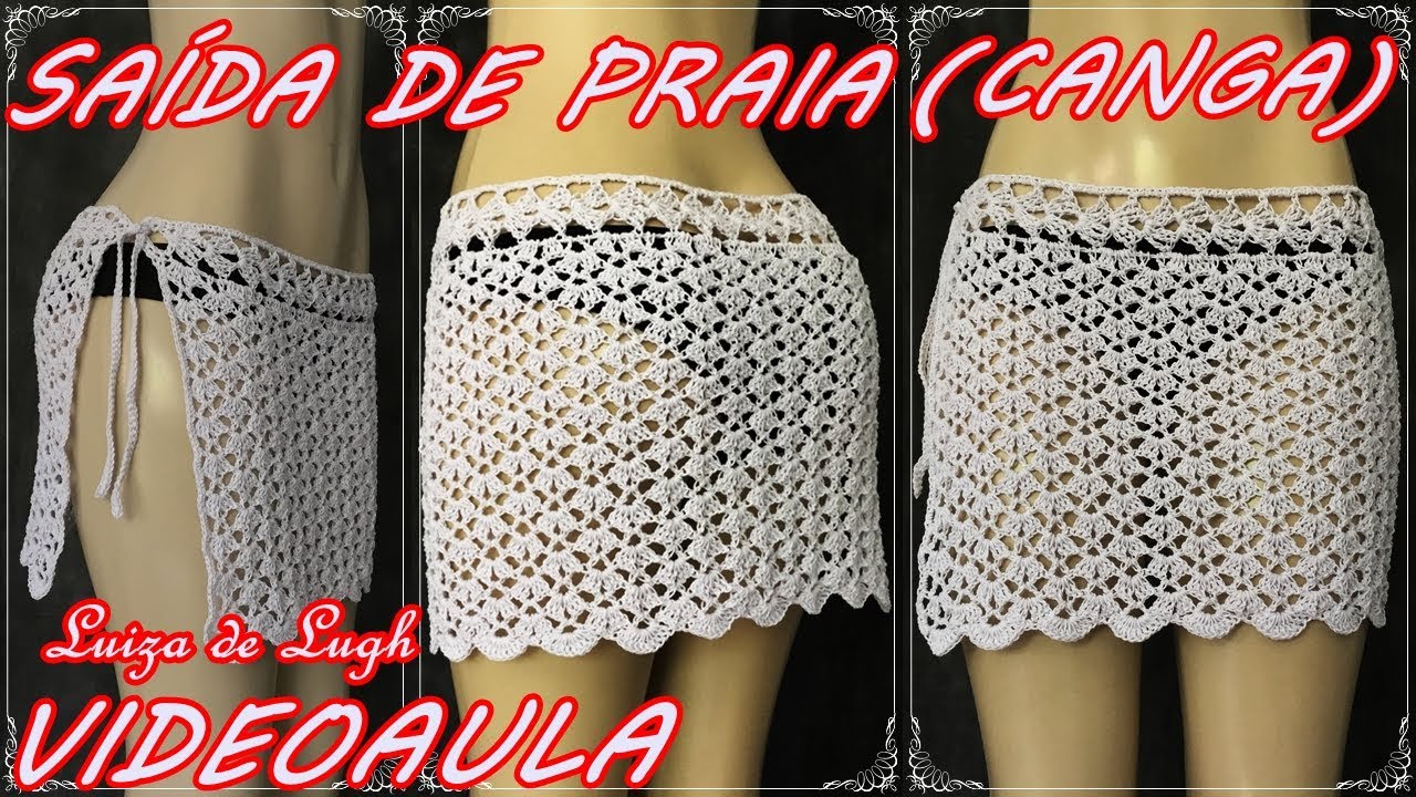 saia de crochê de praia