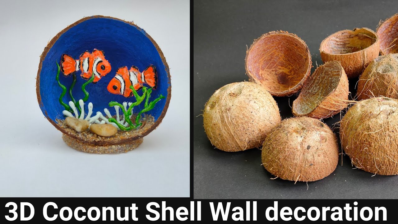 Coconut Shell Wall decoration Ideas/ Coconut Shell Wall hanging/ Coconut  Shell Craft Ideas (Easy) 