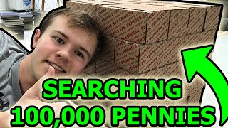 Searching 100,000 Pennies - Biggest EVER Penny Coin Roll Hunt On YouTube