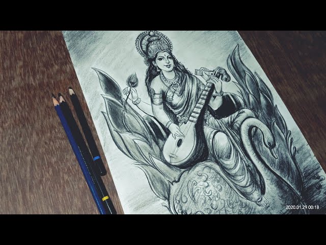 Modern Saraswati 🦋🦋 | Drawings, Humanoid sketch, Art