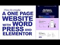 How to create a responsive one page website using elementor  digital marketing agency website