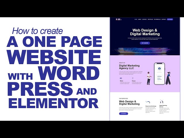 How to create a Responsive One page website Using Elementor | Digital Marketing Agency website class=