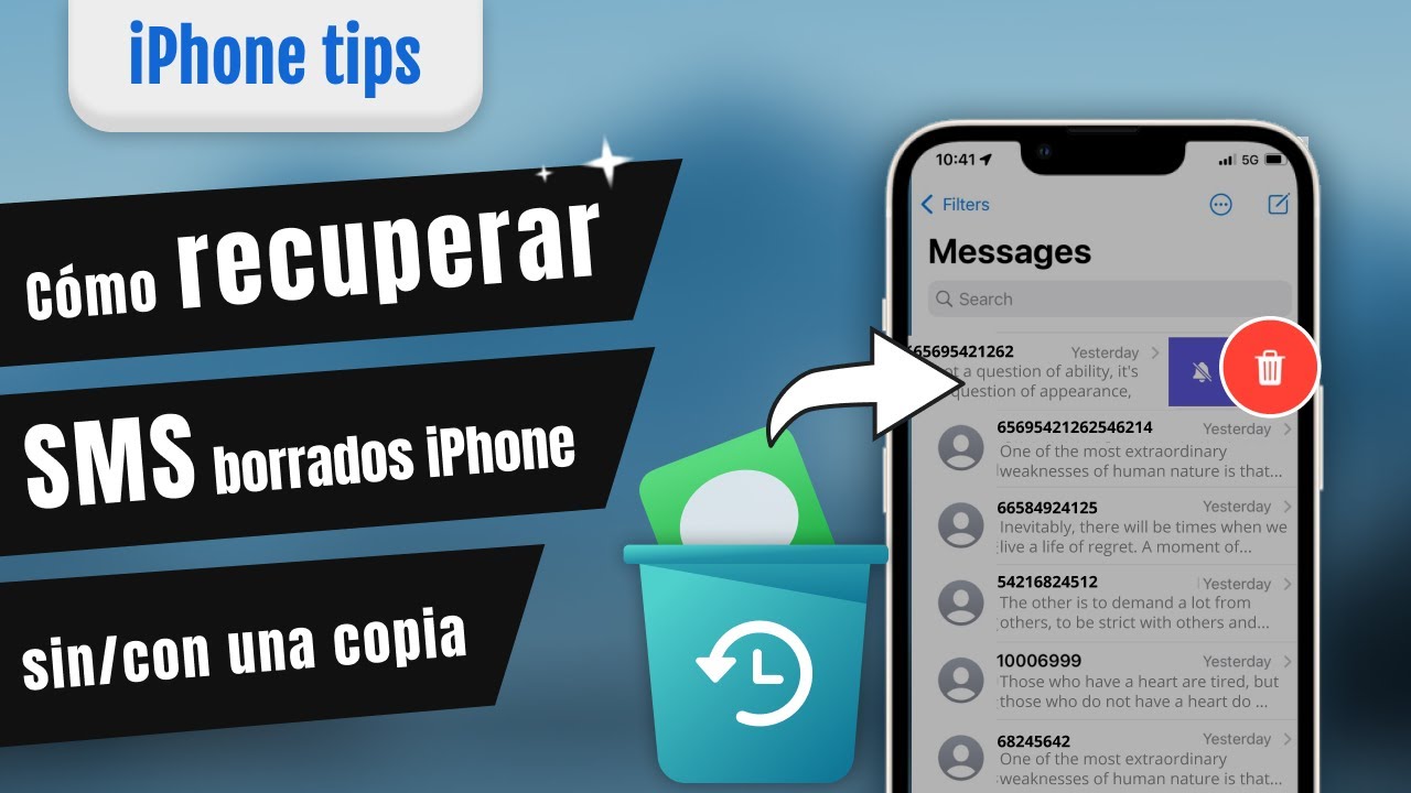 Cómo recuperar SMS borrados iPhone [ ️sin copia de seguridad] - YouTube