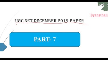 UGC NET DECEMBER 2019 PAPER DISCUSSION PART-7