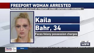 Freeport woman charged after allegedly pointing gun at construction workers