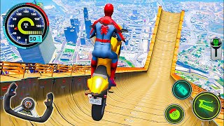 Super Hero Mega Ramp Stunt Bike Simulator 3D - Motocross Impossible Racing - Android Gameplay screenshot 3