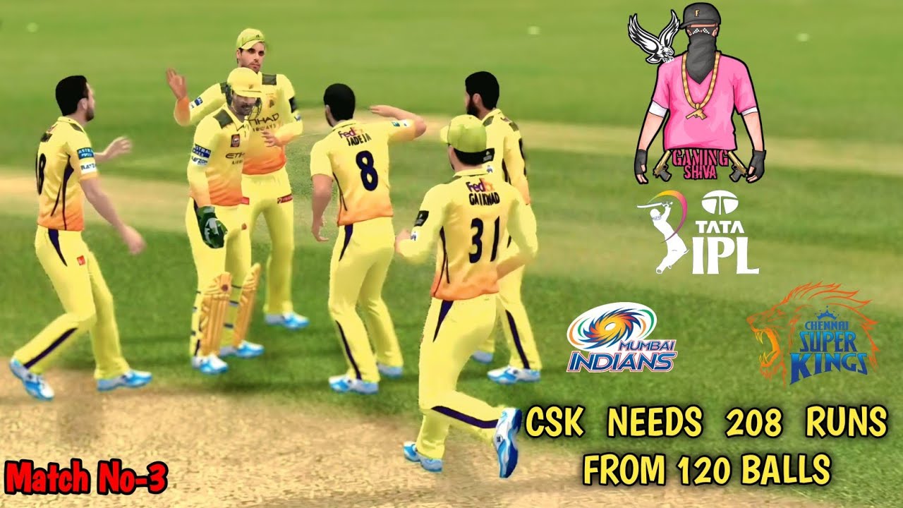 Match No:3 CSK [VS] Mi....🏏//208 Runs To Win.....💥//Real Cricket 24 in Tamil.....🎮