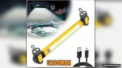 3000LM Super Bright USBC Magnetic Work Light 360 Rotating Base Hooks IP65 Waterproof for Car Repair