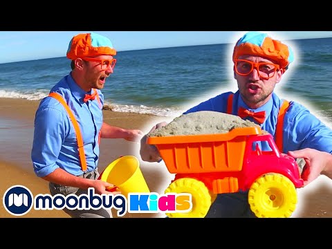 BLIPPI - Learn Colors and Counting at a Beach | ABC 123 Moonbug Kids | Fun Cartoon | Learning Rhymes