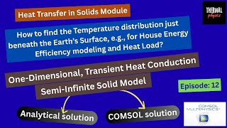ONE DIMENSIONAL TRANSIENT HEAT CONDUCTION | SEMI-INFINITE SOLID MODEL | T(x,t) beneath Earth Surface