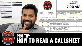 PRO TIP: How to Read a Call Sheet