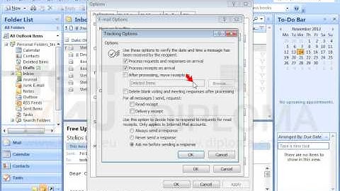 Configure Microsoft Outlook to include a reading receipt request in all sent email messages.