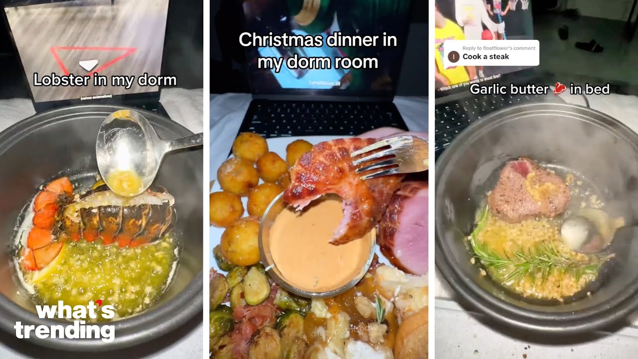 TikToker Makes GOURMET Meals in DORM Room - YouTube