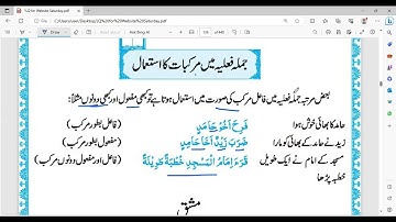 Lissanuquran جملہ فعلیہ میں مرکبات کا استعمال ( Saturday)