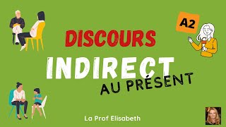 Le discours indirect au présent en français. Partie 1. Niveau A2 de FLE