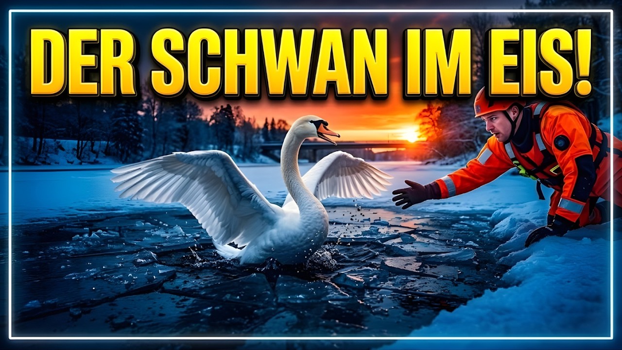Unglaublicher Überlebenskampf am Eissee – Dramatische Rettung von Tieren rettet gefangenen Schwan