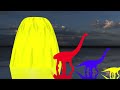 Paint Animals Gorilla Cow Lion Elephant Dinosaurs Fountain Crossing Animal Cartoon