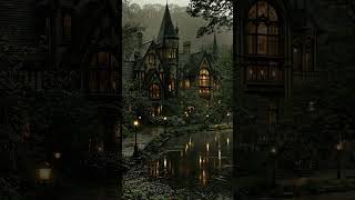 The Lantern - Lit Gothic Manor Beyond the Rainy Forest Lake | Dark Academia Ambience #darkacademia