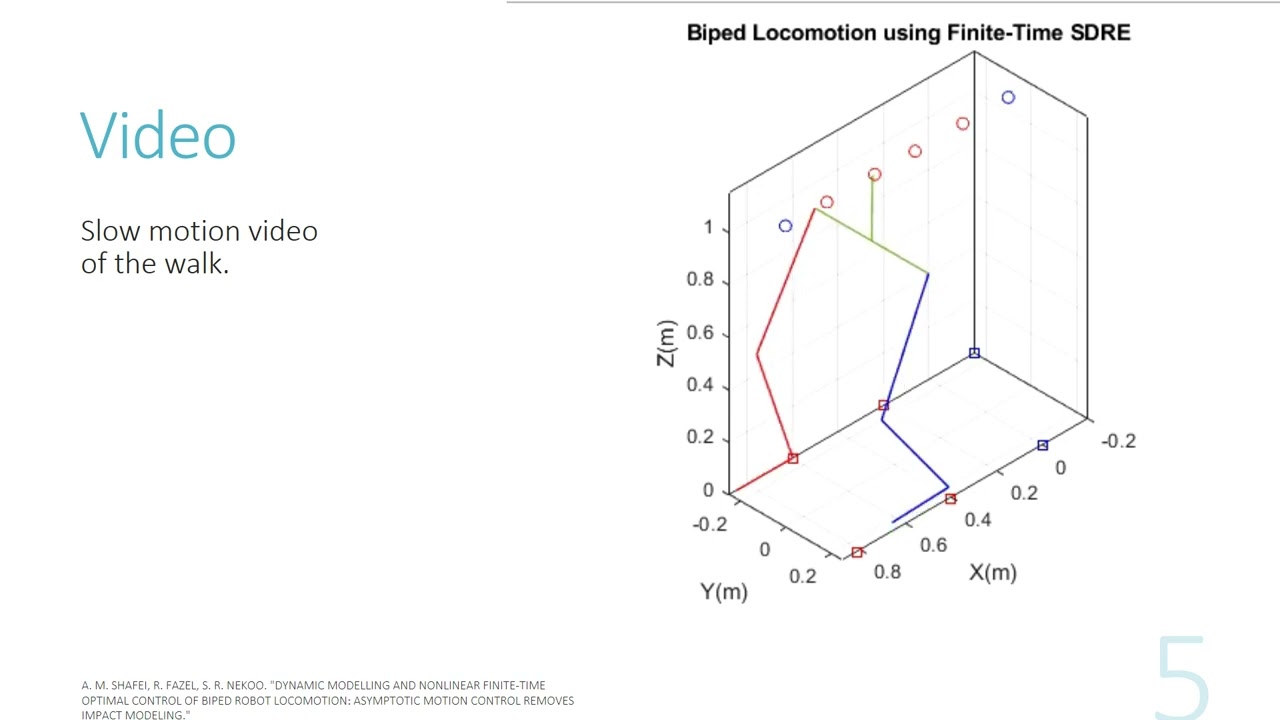 Dynamic Modeling and SDRE Control of Biped Robot Locomotion