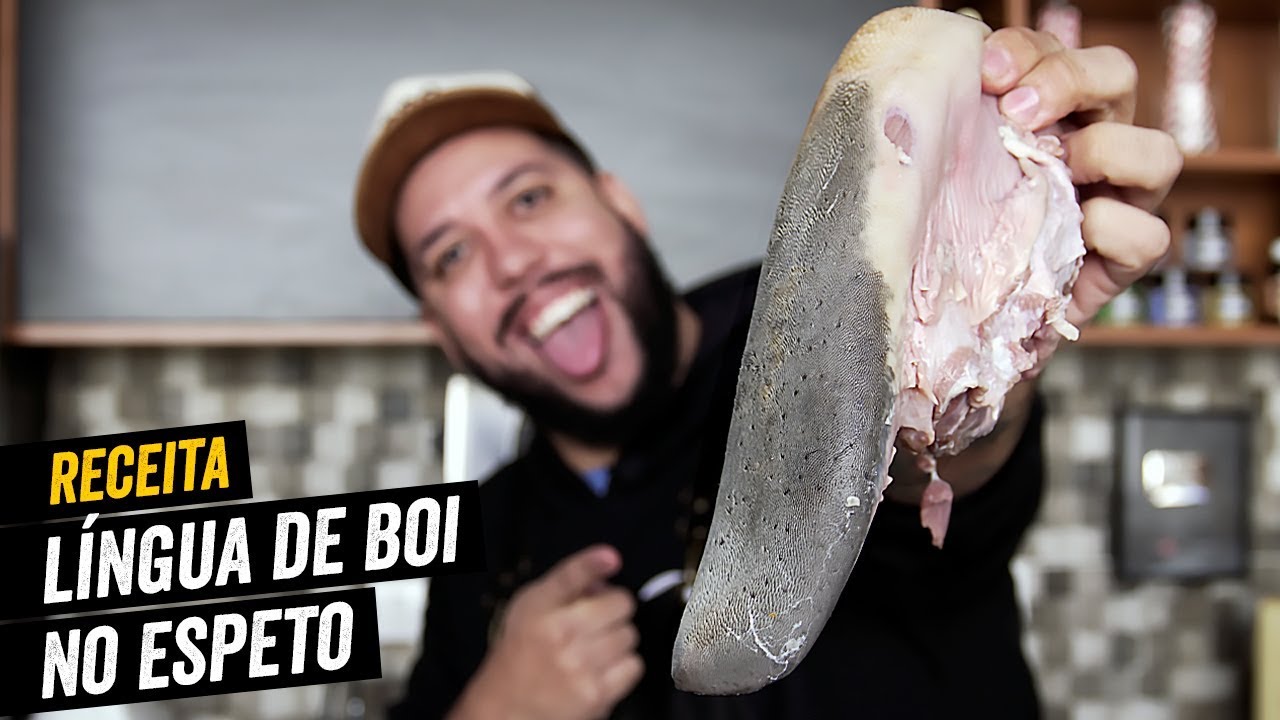 Lingua de Boi no Espeto   Muito Macia e Saborosa