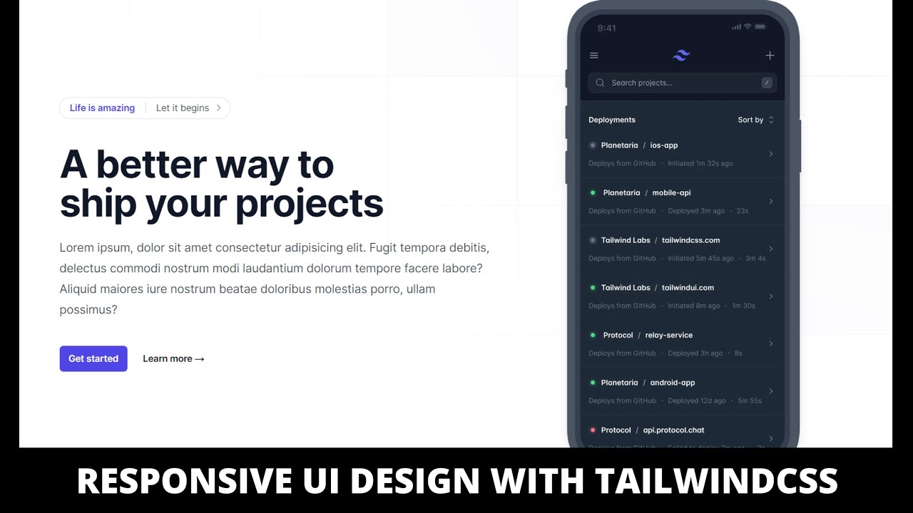 How to build a responsive hero section with tailwindcss - YouTube