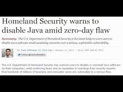 Warning to disable Java Software