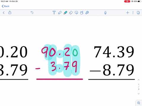 Math-Drills: subtracting decimals