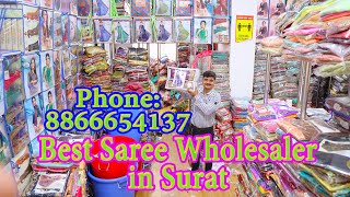 Surat Saree Wholesale Market Best Wholesaler Outlet || Saree Wholesale, Phone : 8866654137