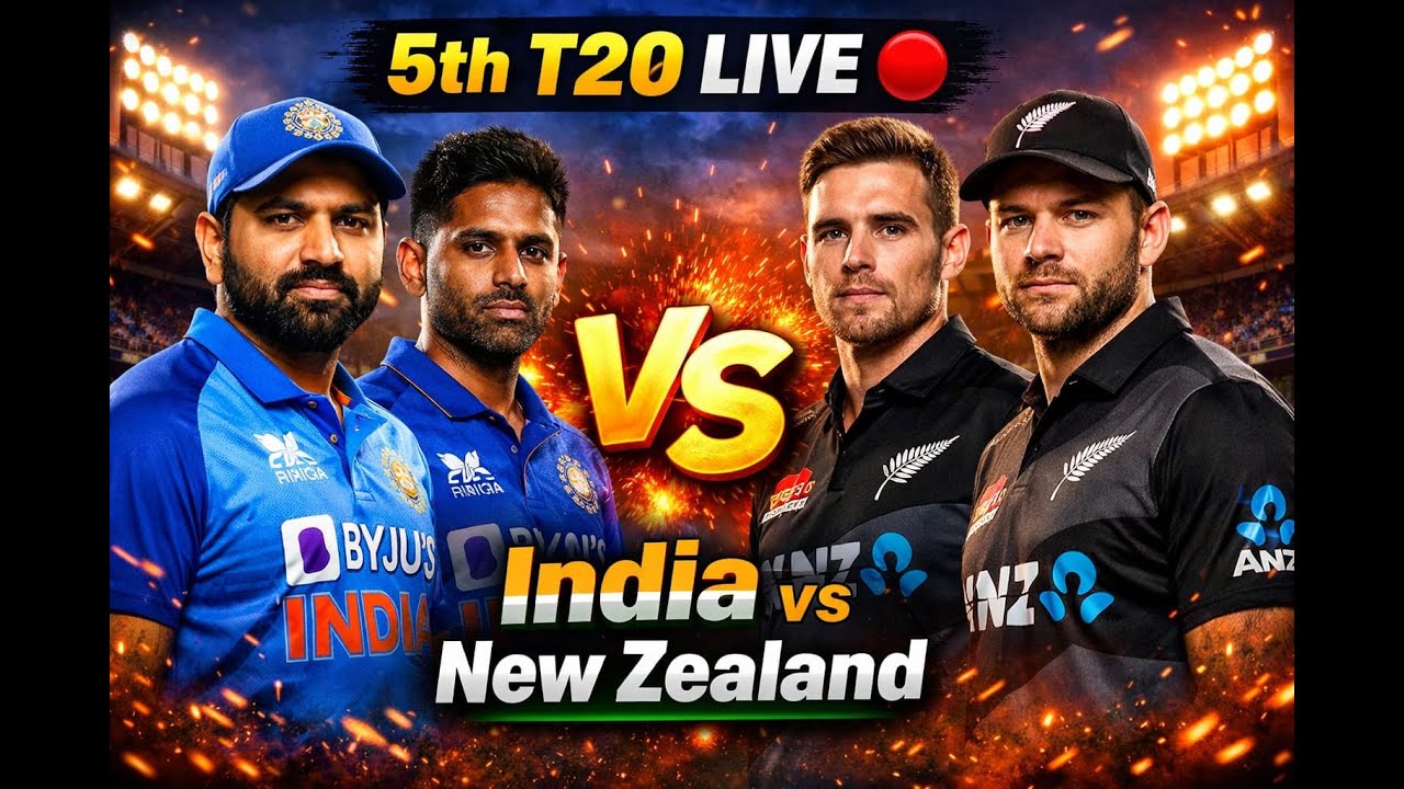 India vs New Zealand 5th T20 LIVE 🔴 | IND vs NZ Last T20 Match | Live ...